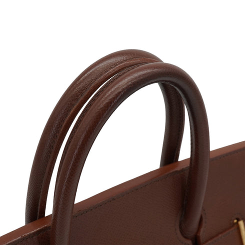 HERMES HAUT A COURROIES 32 HABANA COURCHEVEL HAND BAG 1995 CIRCLE Y GOLD HARDWARE 90340451