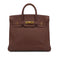 HERMES HAUT A COURROIES 32 MARRON FONCE TOGO HAND BAG 1997 SQUARE A GOLD HARDWARE 90332560