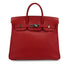 HERMES HAUT A COURROIES 32 ROUGE CASAQUE COUCHEVEL HAND BAG 2000 SQUARE D SILVER HARDWARE 90341716