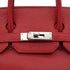 HERMES HAUT A COURROIES 32 ROUGE CASAQUE COUCHEVEL HAND BAG 2000 SQUARE D SILVER HARDWARE 90341716