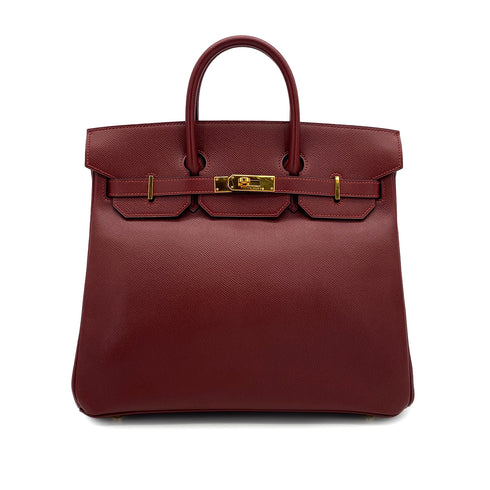 HERMES HAUT A COURROIES 32 ROUGE H COUCHEVEL HAND BAG 2000 SQUARE D GOLD HARDWARE 90324285