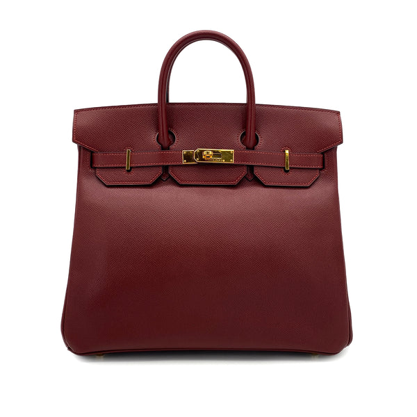 HERMES HAUT A COURROIES 32 ROUGE H COUCHEVEL HAND BAG 2000 SQUARE D GOLD HARDWARE 90324285