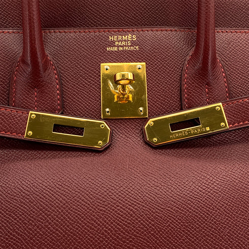 HERMES HAUT A COURROIES 32 ROUGE H COUCHEVEL HAND BAG 2000 SQUARE D GOLD HARDWARE 90324285