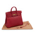 HERMES HAUT A COURROIES 32 ROUGE VIF FJORD HAND BAG 1993 CIRCLE W GOLD HARDWARE 90326656