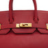 HERMES HAUT A COURROIES 32 ROUGE VIF FJORD HAND BAG 1993 CIRCLE W GOLD HARDWARE 90326656
