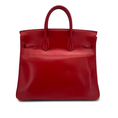 HERMES HAUT A COURROIES 32 ROUGE VIF BOXCALF HAND BAG 1996 CIRCLE Z GOLD HARDWARE 90323448
