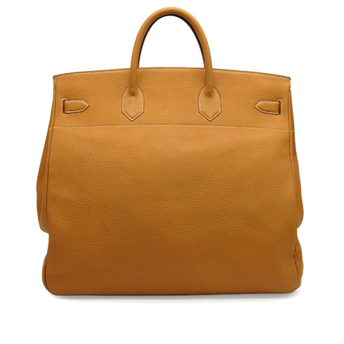 HERMES HAUT A COURROIES 45 NATURAL FJORD HAND BAG 1992 CIRCLE V GOLD HARDWARE 90346983