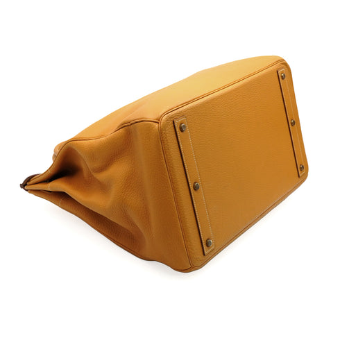 HERMES HAUT A COURROIES 45 NATURAL FJORD HAND BAG 1992 CIRCLE V GOLD HARDWARE 90346983