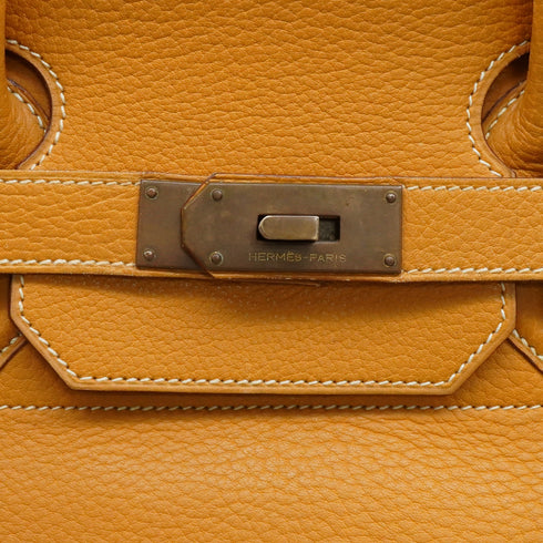 HERMES HAUT A COURROIES 45 NATURAL FJORD HAND BAG 1992 CIRCLE V GOLD HARDWARE 90346983