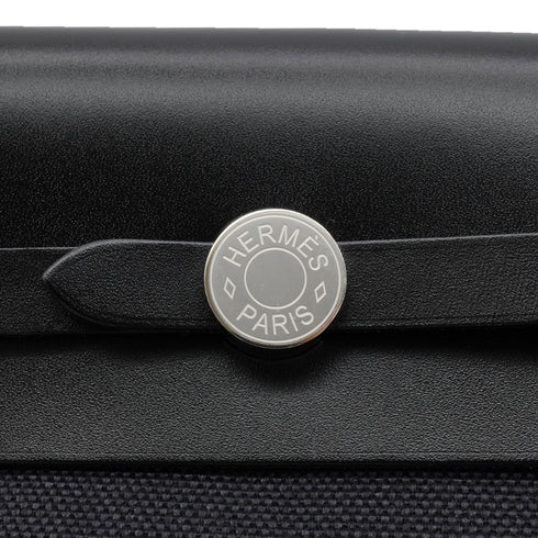 HERMES HER BAG ZIP 20 MINI BLACK VACHE HUNTER TOILE MILITAIRE SHOULDER BAG 2025 K STAMP 90345059
