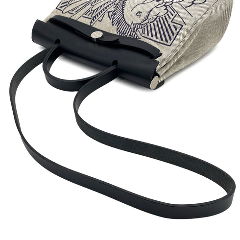 HERMES HER BAG ZIP 31 PM PEGASE POP BLUE INDIGO NOIR TOILE H VACHE HUNTER TOTE BAG 2020 Y STAMP 90315615