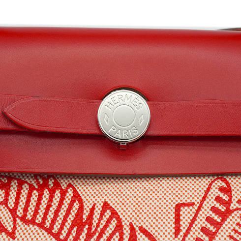 HERMES HER BAG ZIP 31 PM PEGASE POP ROUGE PIMENT TOILE H VACHE HUNTER TOTE BAG 2020 Y STAMP 90327071