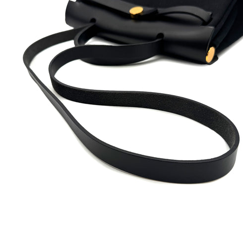 HERMES HER BAG ZIP PM 31 BLACK VACHE HUNTER TOILE MILITAIRE TOTE SHOULDER BAG 2022 U STAMP 90319137