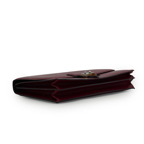 HERMES IRICO ELAN 32 ROUGE H EBENE BOX CALF VEAU SWIFT SHOULDER BAG 2012 SQUARE P PALLADIUM HARDWARE 90342997