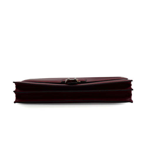 HERMES IRICO ELAN 32 ROUGE H EBENE BOX CALF VEAU SWIFT SHOULDER BAG 2012 SQUARE P PALLADIUM HARDWARE 90342997
