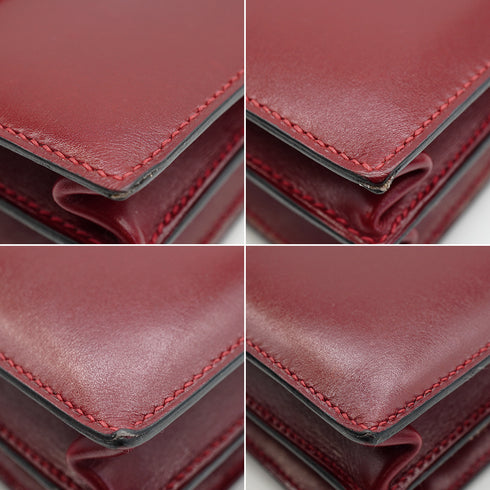 HERMES IRICO ELAN 32 ROUGE H EBENE BOX CALF VEAU SWIFT SHOULDER BAG 2012 SQUARE P PALLADIUM HARDWARE 90342997