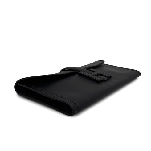 HERMES JIGE ELAN 29 BLACK LIZARD VEAU SWIFT CLUTCH BAG 2012 SQUARE P 90313546