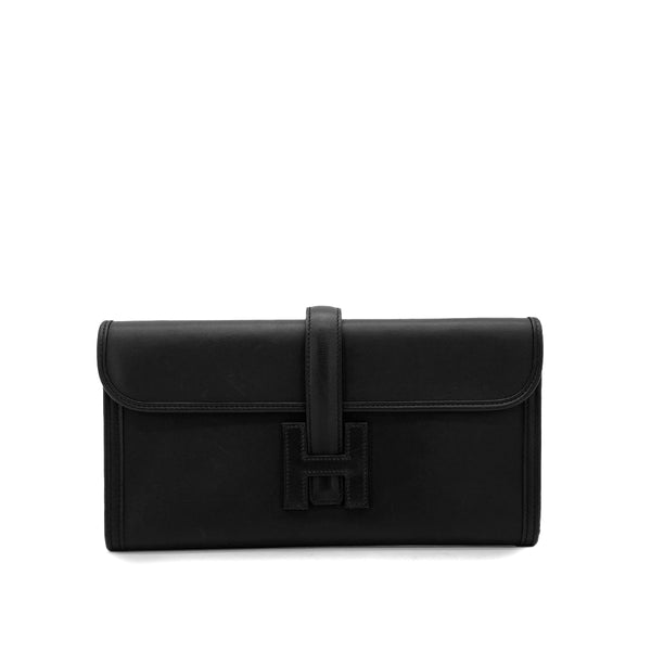 HERMES JIGE ELAN 29 BLACK SWIFT CLUTCH BAG 2018 C STAMP 90326838