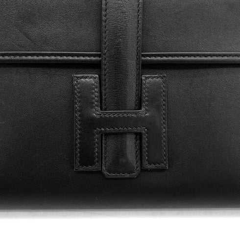 HERMES JIGE ELAN 29 BLACK SWIFT CLUTCH BAG 2018 C STAMP 90326838