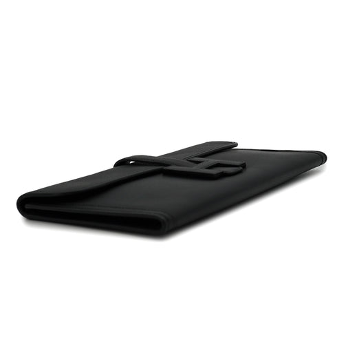 HERMES JIGE ELAN 29 BLACK VEAU EPSOM CLUTCH BAG 2006 SQUARE J 90328462