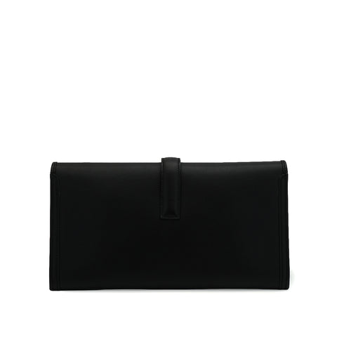 HERMES JIGE ELAN 29 BLACK VEAU SWIFT CLUTCH BAG 2017 A STAMP 90344464