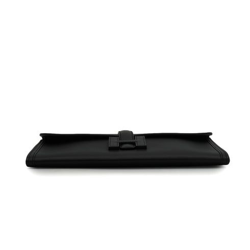 HERMES JIGE ELAN 29 BLACK VEAU SWIFT CLUTCH BAG 2017 A STAMP 90344464