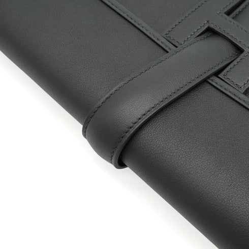 HERMES JIGE ELAN 29 BLACK VEAU SWIFT CLUTCH BAG 2023 B STAMP 90344350