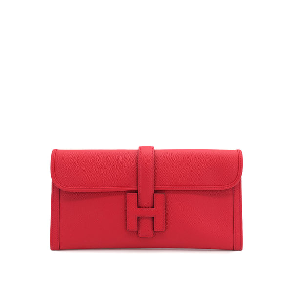 HERMES JIGE ELAN 29 BOUGAINVILLIER VEAU EPSOM CLUTCH BAG 2016 X STAMP 90312930