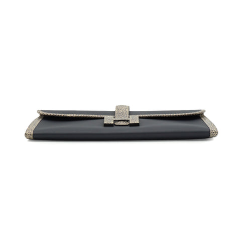 HERMES JIGE ELAN 29 GRAY OMBRE LIZARD VEAU SWIFT CLUTCH BAG 2019 D STAMP 90342405