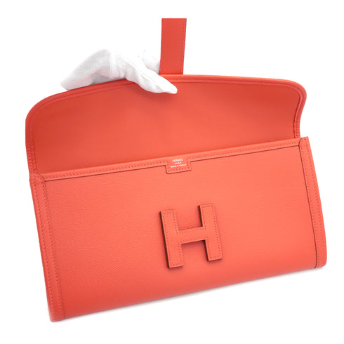 HERMES JIGE ELAN 29 ROSE JAIPUR EPSOM CLUTCH BAG 2017 A STAMP 90337653