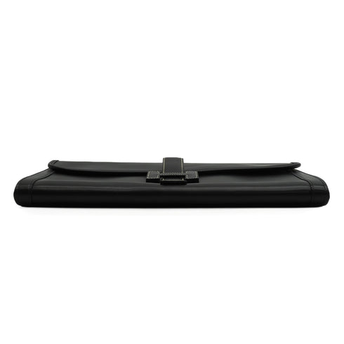 HERMES JIGE GM BLACK BOX CALF CLUTCH BAG 90351075