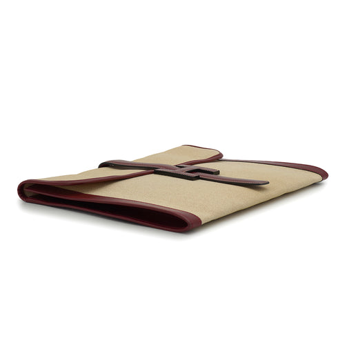 HERMES JIGE GM CLUTCH BAG ROUGE H BOX CALF TOILE H 1979 CIRCLE I 90334295
