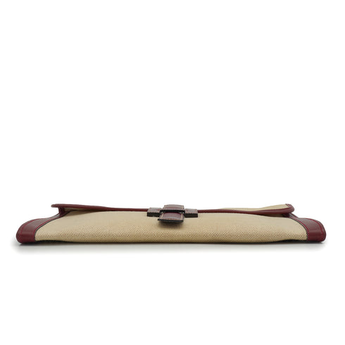 HERMES JIGE GM CLUTCH BAG ROUGE H BOX CALF TOILE H 1979 CIRCLE I 90334295