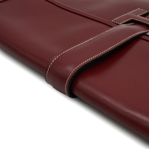 HERMES JIGE GM ROUGE H BOXCALF CLUTCH BAG 1983 CIRCLE M 90335884