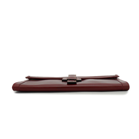 HERMES JIGE GM ROUGE H BOXCALF CLUTCH BAG 1983 CIRCLE M 90335884