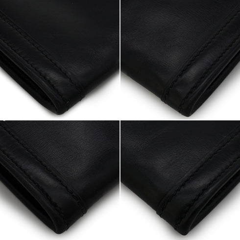 HERMES JIGE PM BLACK BOXCALF CLUTCH BAG 1981 CIRCLE K 90341911