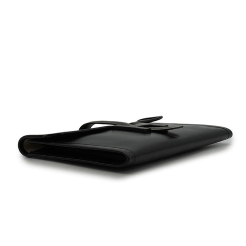 HERMES JIGE PM BLACK BOXCALF CLUTCH BAG 1990 CIRCLE T 90351062