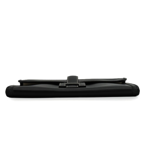 HERMES JIGE PM BLACK BOXCALF CLUTCH BAG 2008 SQUARE L 90350400