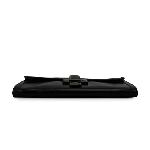HERMES JIGE PM BLACK BOX CALF CLUTCH BAG 1989 CIRCLE S 90336793