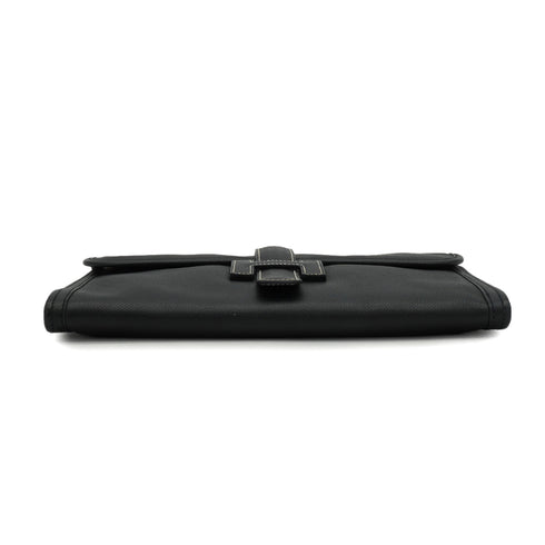 HERMES JIGE PM BLACK EPSOM CLUTCH BAG 2008 SQUARE L 90334494