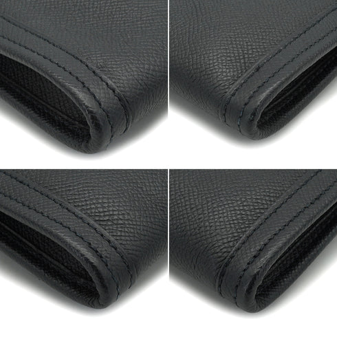 HERMES JIGE PM BLACK EPSOM CLUTCH BAG 2008 SQUARE L 90334494