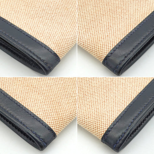 HERMES JIGE PM BLUE INDGO BOX CALF TOILE H CLUTCH BAG 1983 CIRCLE M 90344454