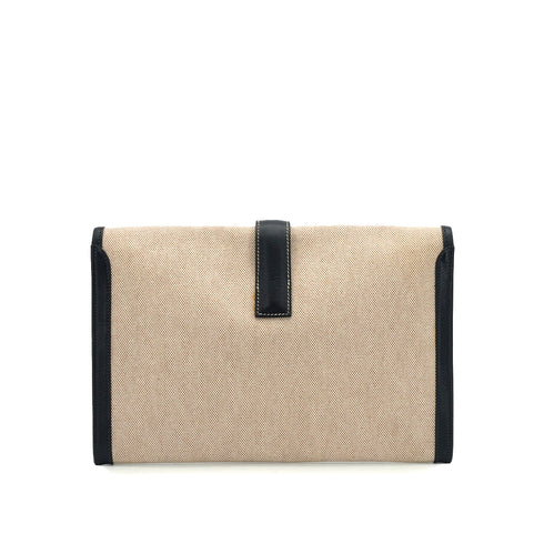 HERMES JIGE PM CLUTCH BAG BLUE INDGO BOX CALF TOILE H 1989 CIRCLE S 90336788