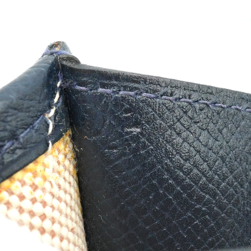 HERMES JIGE PM CLUTCH BAG BLUE INDGO BOX CALF TOILE H 1989 CIRCLE S 90336788