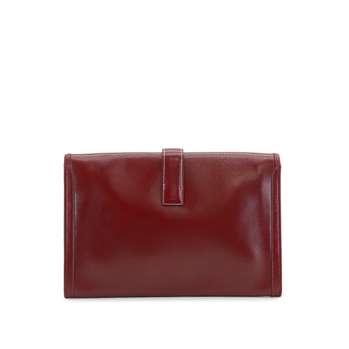 HERMES JIGE PM ROUGE H BOXCALF CLUTCH BAG 1981 CIRCLE K 90330950