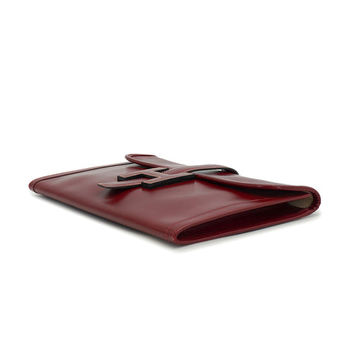 HERMES JIGE PM ROUGE H BOXCALF CLUTCH BAG 1981 CIRCLE K 90330950