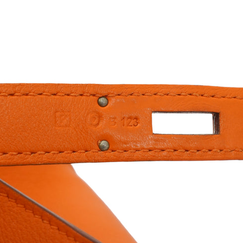 HERMES JYPSIERE 28 ORANGE TAURILLON CLEMENCE SHOULDER BAG 2012 SQUARE P SILVER HARDWARE 90348513