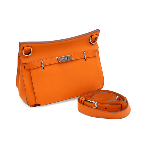 HERMES JYPSIERE 28 ORANGE TAURILLON CLEMENCE SHOULDER BAG 2012 SQUARE P SILVER HARDWARE 90348513