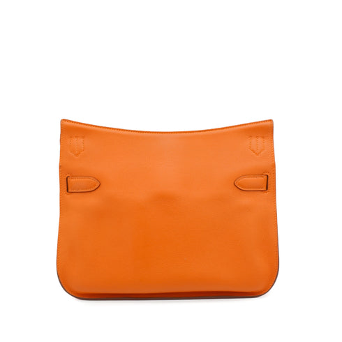 HERMES JYPSIERE 28 ORANGE TAURILLON CLEMENCE SHOULDER BAG 2012 SQUARE P SILVER HARDWARE 90348513