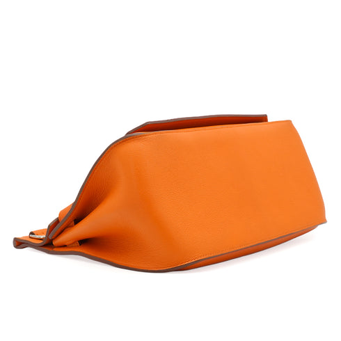 HERMES JYPSIERE 28 ORANGE TAURILLON CLEMENCE SHOULDER BAG 2012 SQUARE P SILVER HARDWARE 90348513